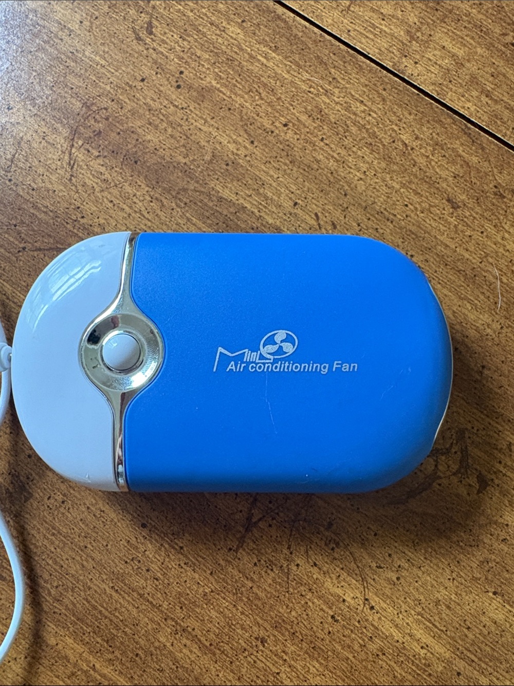 Blue and White Mini Air Conditioning Fan USB
